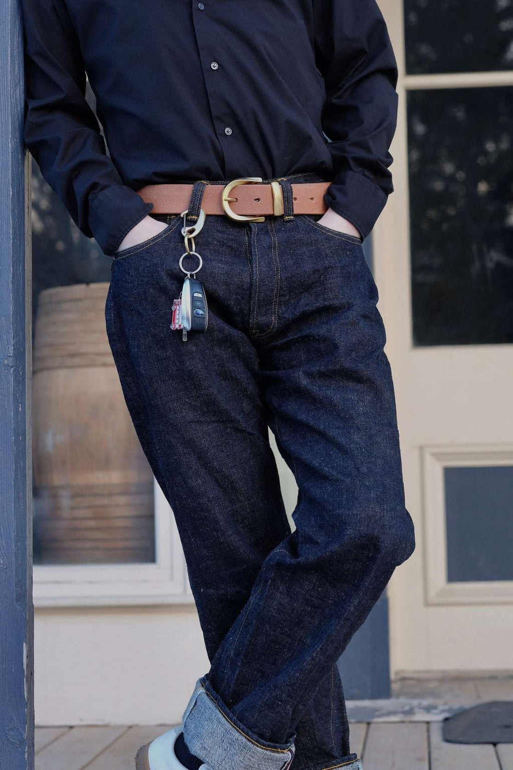 Kakishibu Rough-out Belt (2-Piece Buckle)