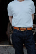 Kakishibu Painted Belt (Brass Oval Garrison Buckle)