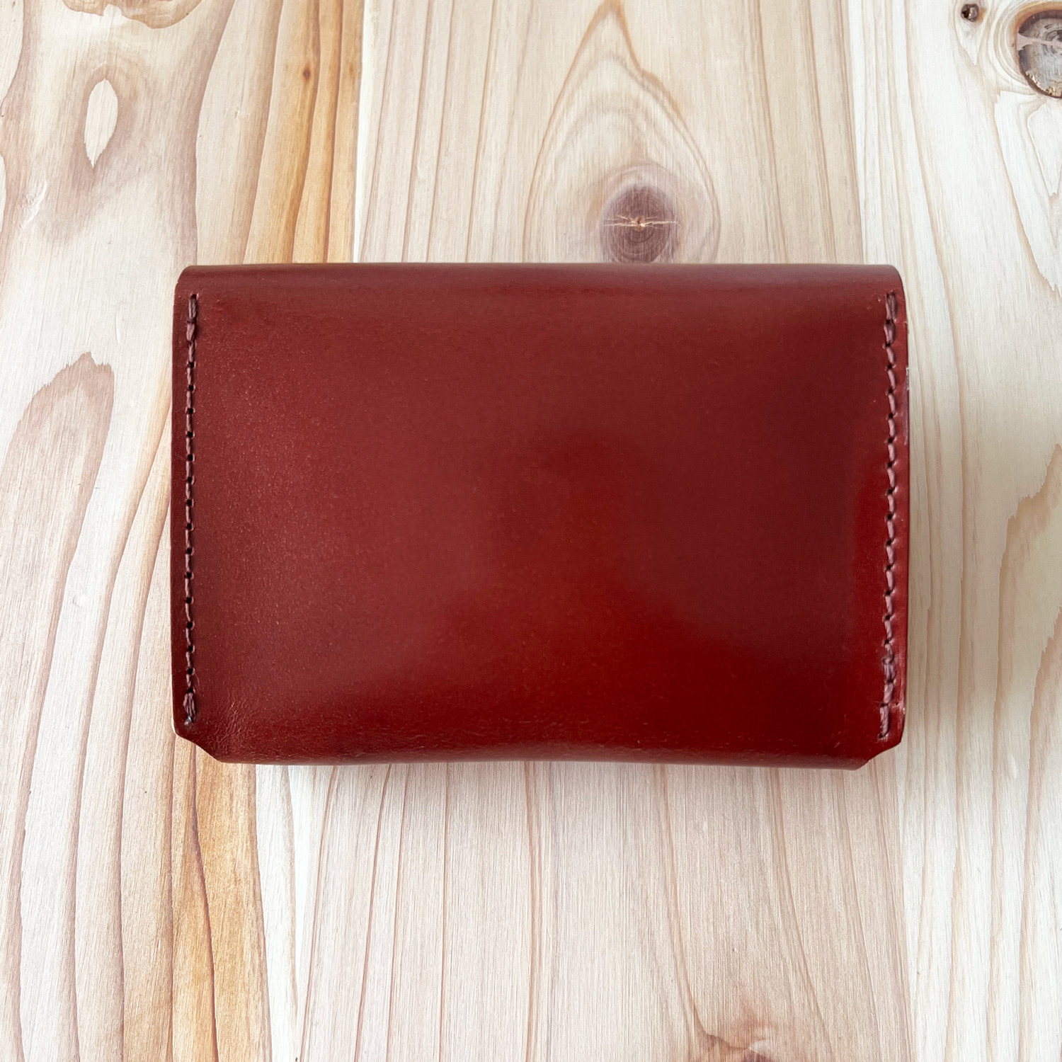 Card Case Wallet Red Brown Cordovan