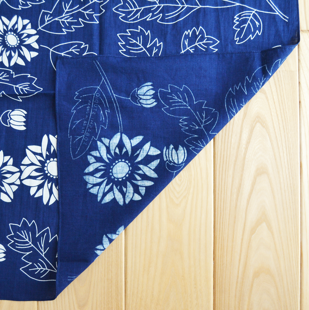 Japanese Indigo Chrysanthemum Bandana
