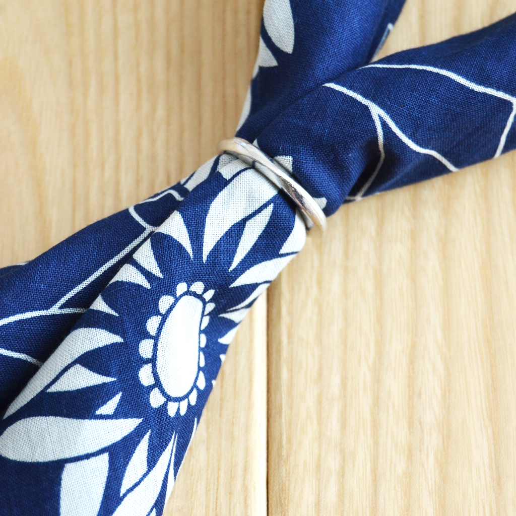 Japanese Indigo Chrysanthemum Bandana