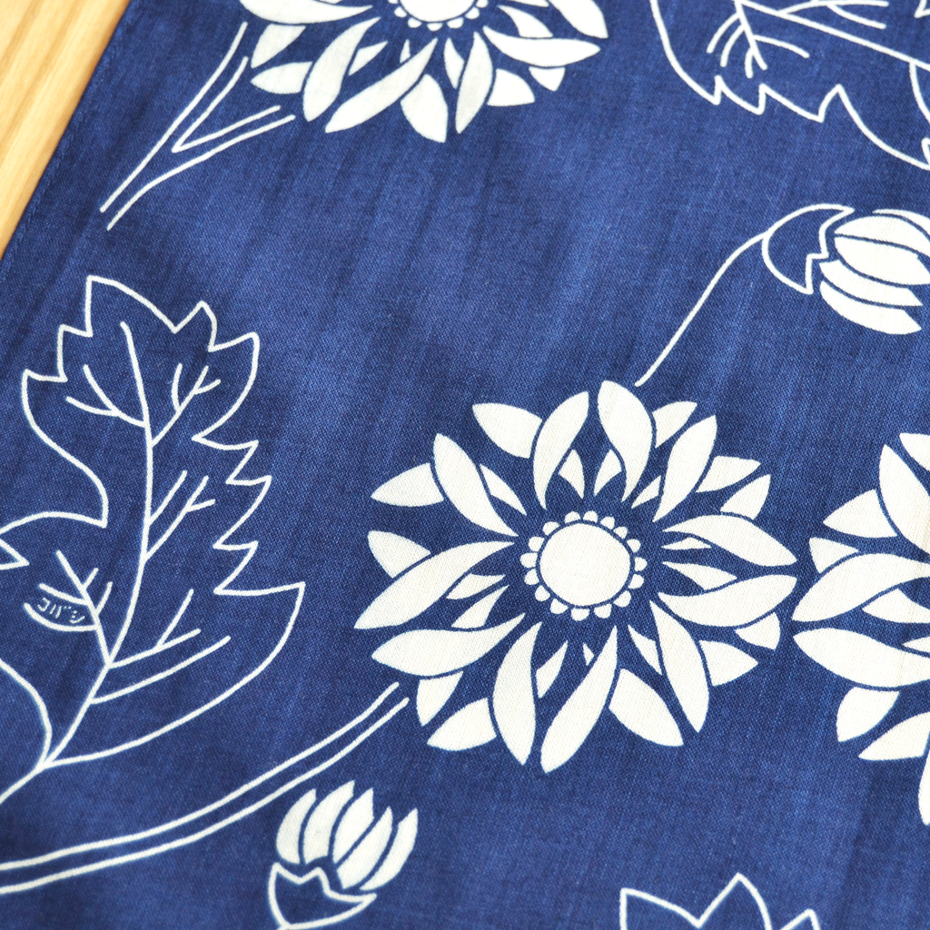 Japanese Indigo Chrysanthemum Bandana