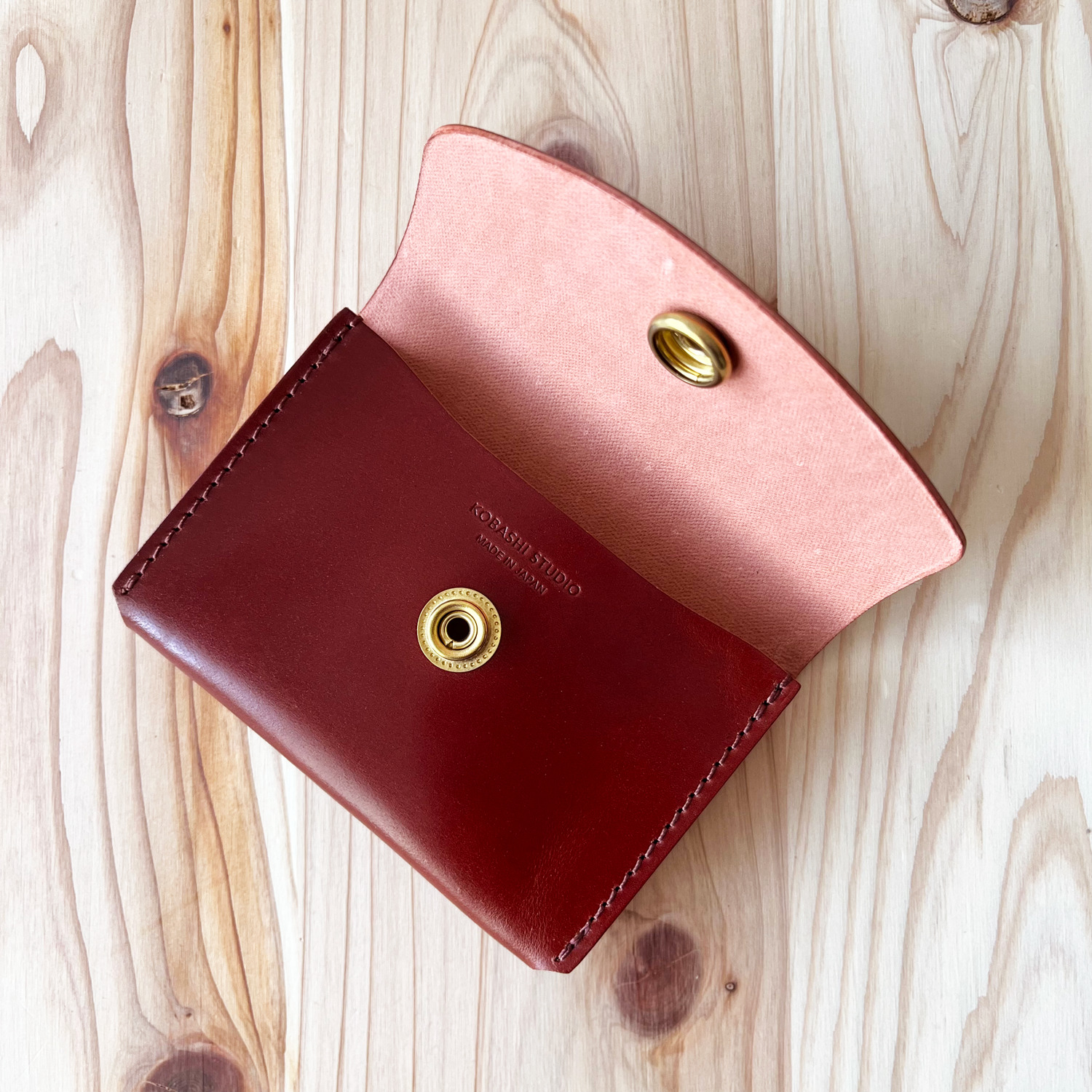 Card Case Wallet Red Brown Cordovan