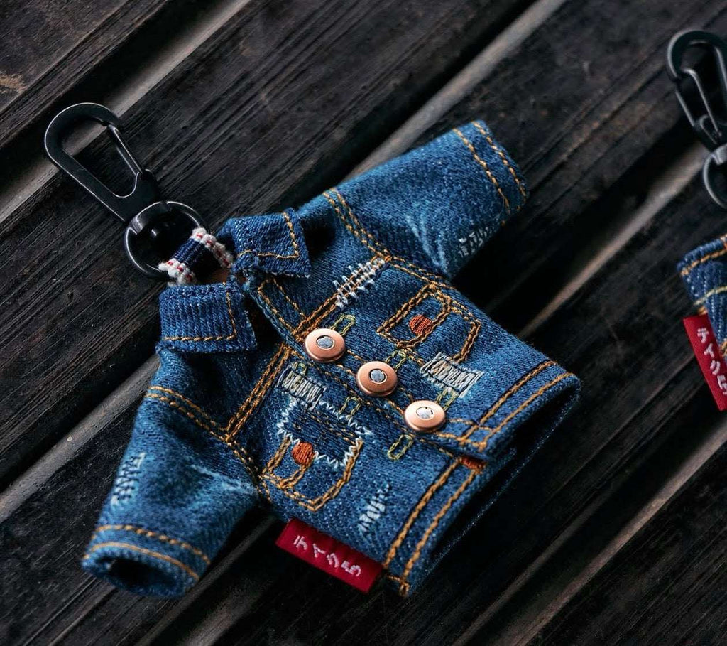 Mini Type II Denim Jacket Keychain - Washed
