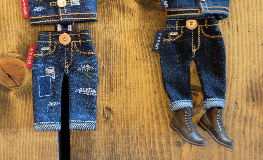 Mini Denim Jeans Keychain - Washed