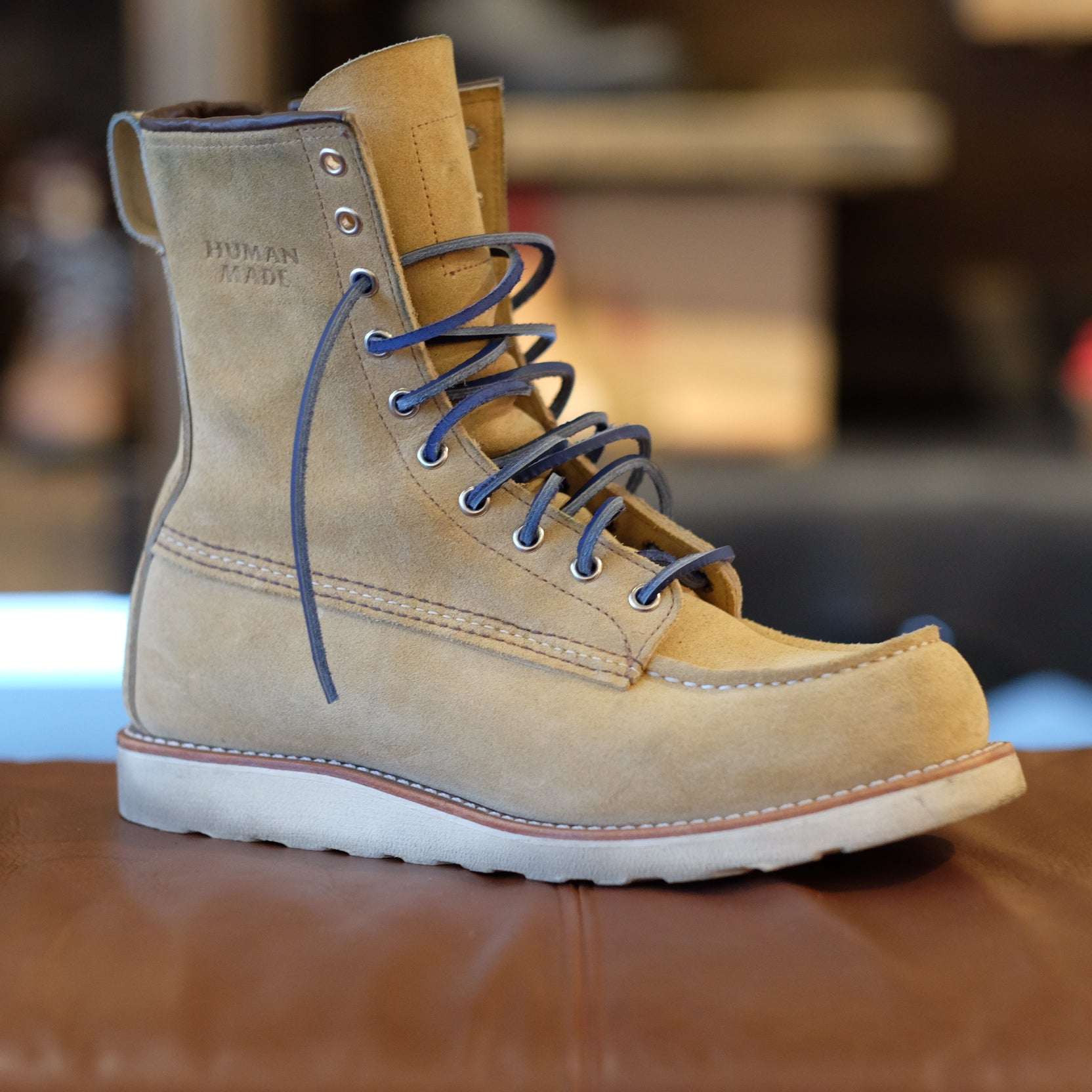 Indigo Press Leather Laces - Aizuri (藍摺)