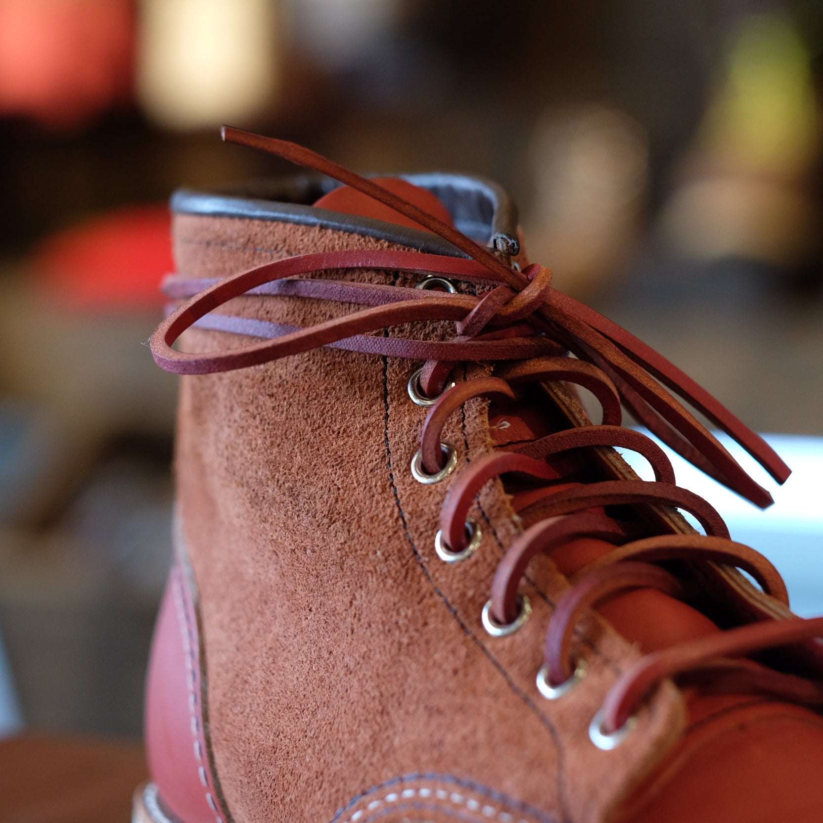 Red Blossom Leather Laces - Akahana (赤花)