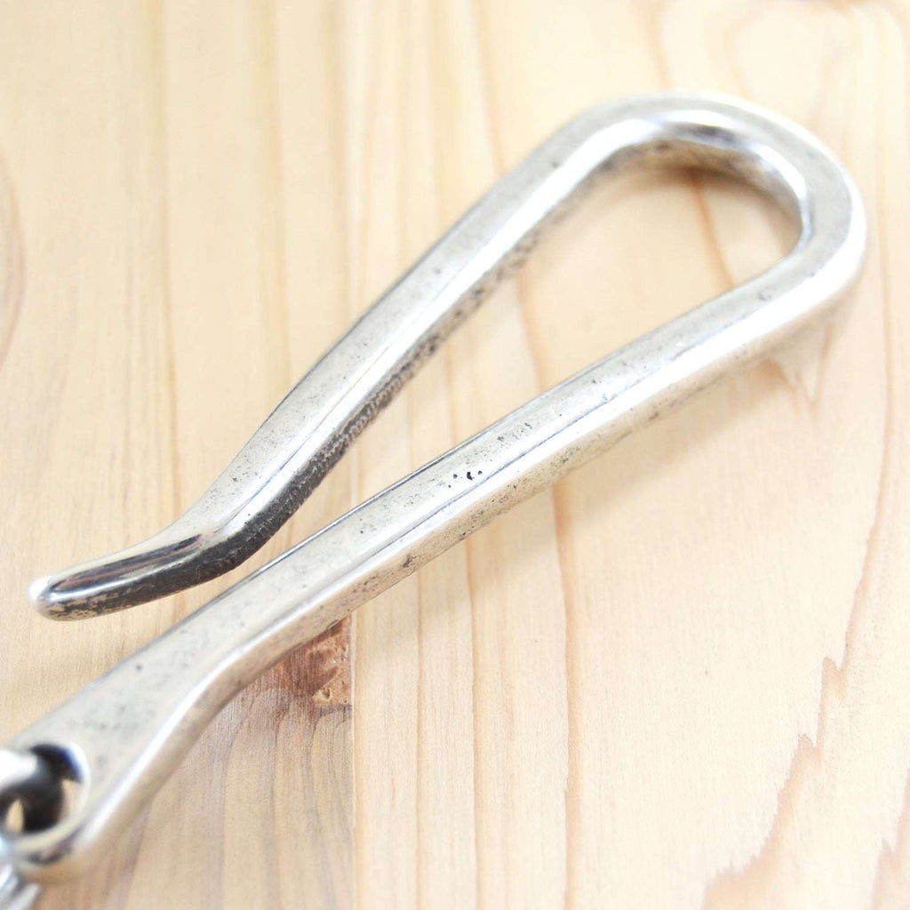 Sand Casted Key Hook With Flat Ring – Silver Plated