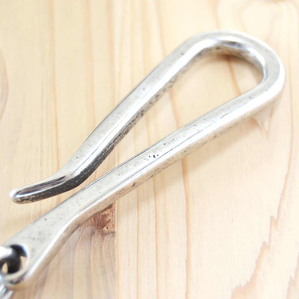 Sand Casted Key Hook With Flat Ring – Silver Plated