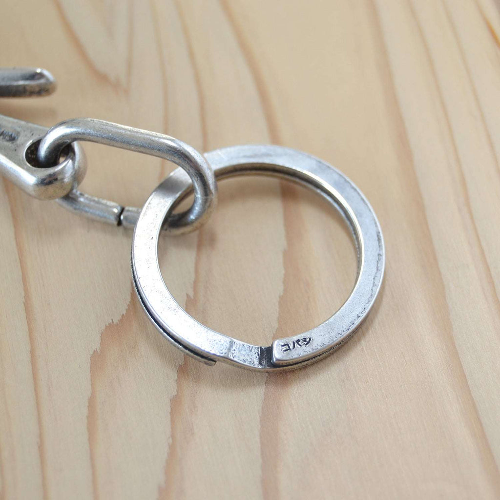 Sand Casted Key Hook With Flat Ring – Silver Plated
