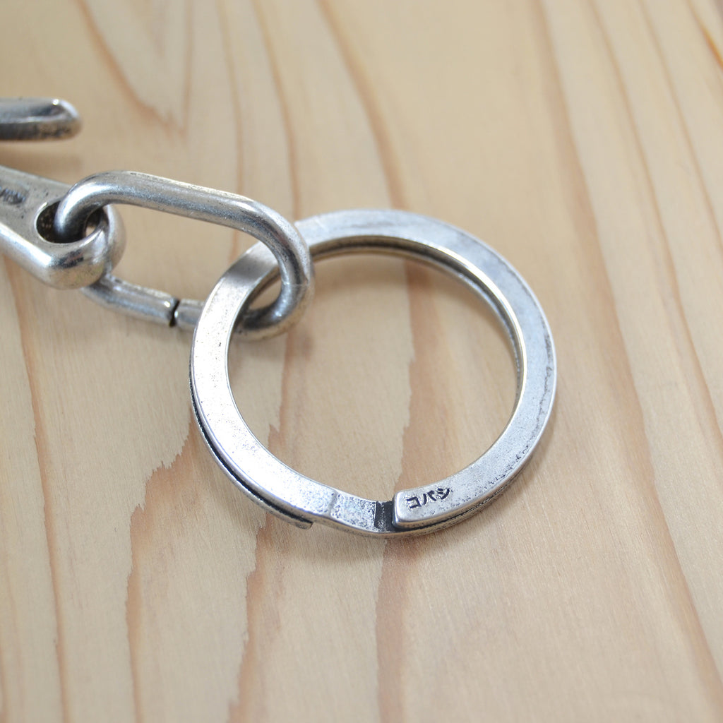 Sand Casted Key Hook With Flat Ring – Silver Plated
