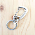 Sand Casted Key Snap With Flat Ring – Silver Plated