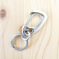 Sand Casted Key Snap With Flat Ring – Silver Plated