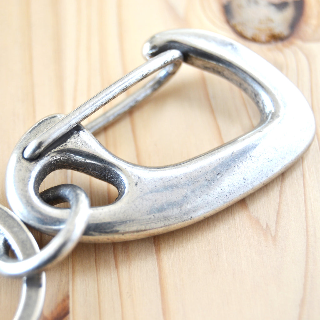 Sand Casted Key Snap With Flat Ring – Silver Plated