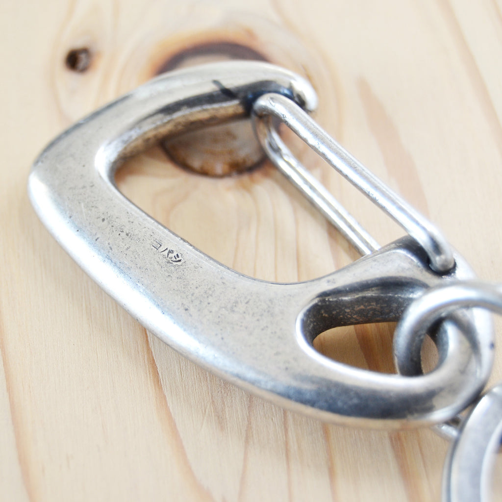 Sand Casted Key Snap With Flat Ring – Silver Plated