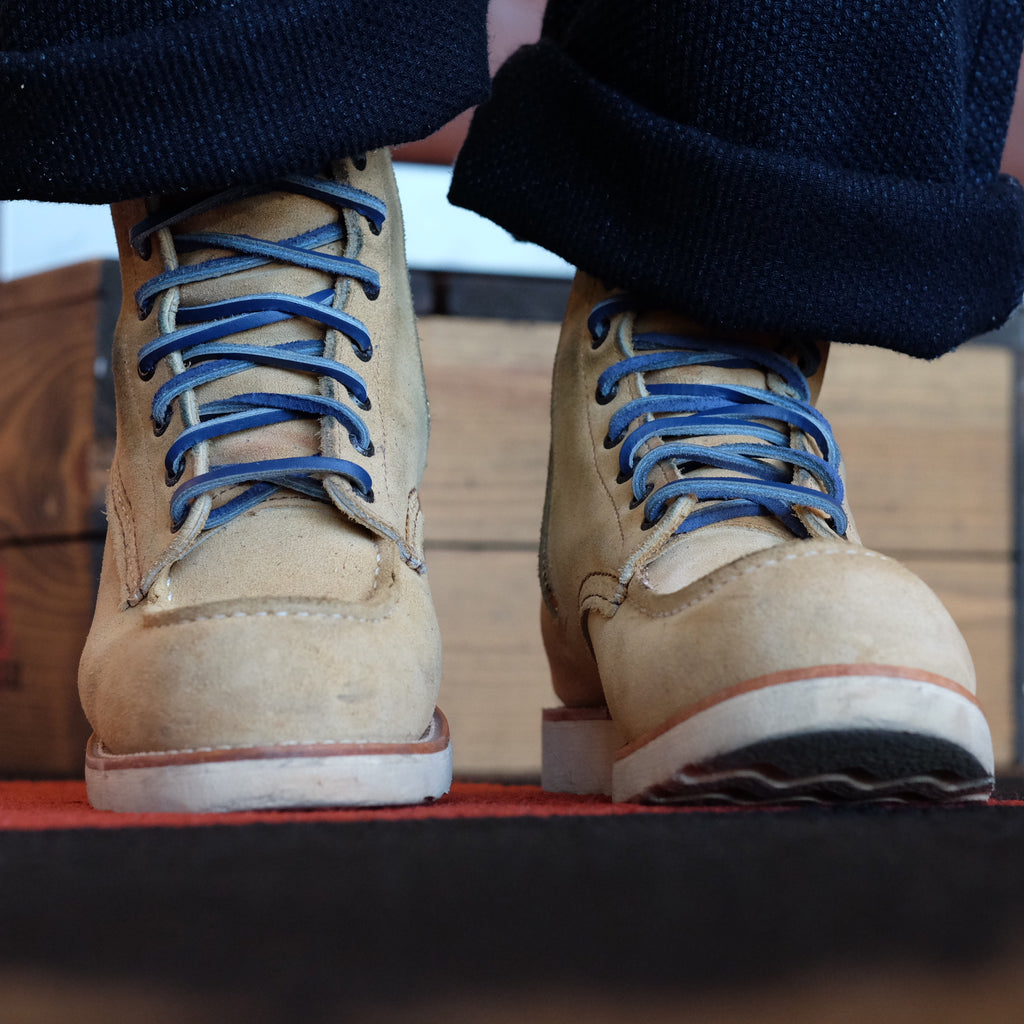 Indigo Press Leather Laces - Aizuri (藍摺)