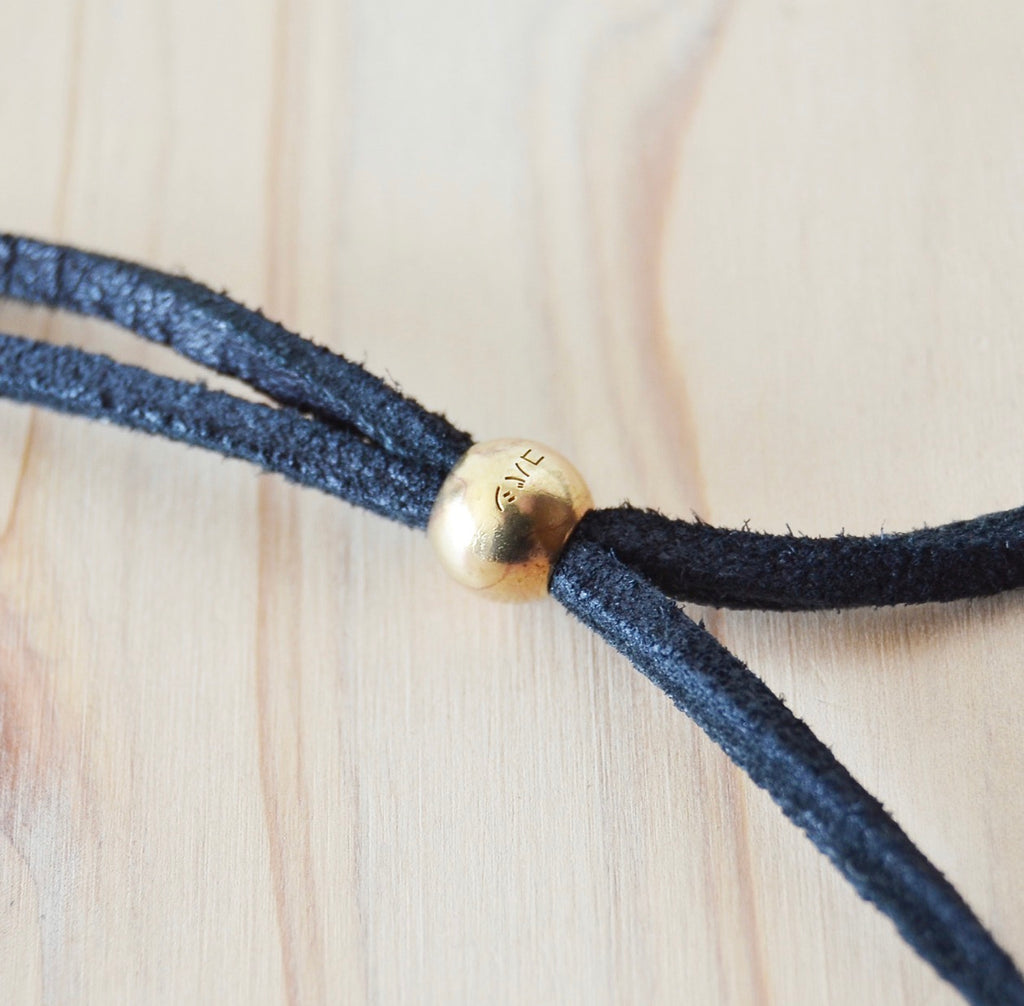 Japanese Beads Bracelet 7mm Matte Black/Gunmetal-Blue