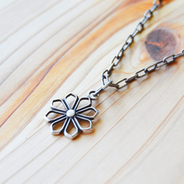 8 Petals Kikumon Charm Large “Yatsu-Giku Sukashi” Silver 925