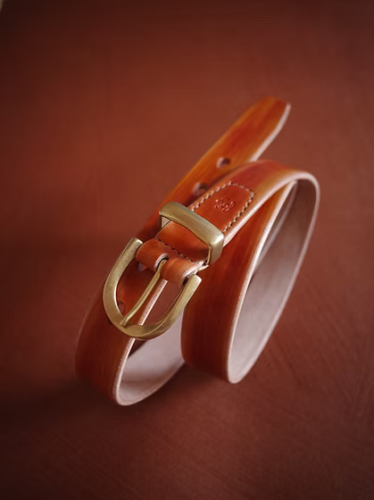 Kakishibu Painted Belt (Brass Oval Garrison Buckle)